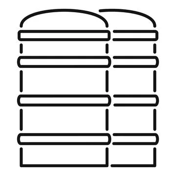 Silo grain storage container outline icon vector Stock Illustration