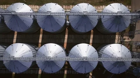 Silo Grain Tank Granary Elevators Video stock 156067647