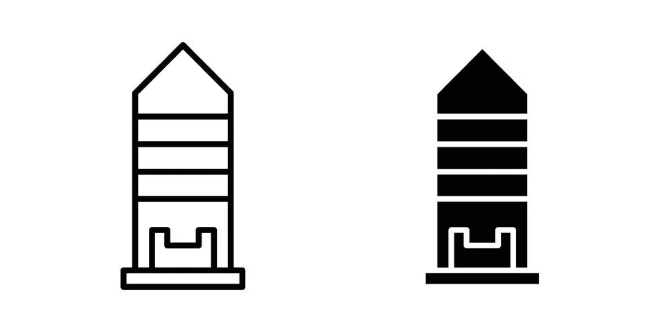 Silo icon linear versions pack on white background Stock Illustration