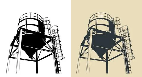 Silo storage for bulk materials Stock Illustration