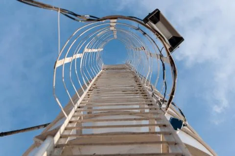Silo for storage of cement. Storage of materials in the production of concret Stock Photos
