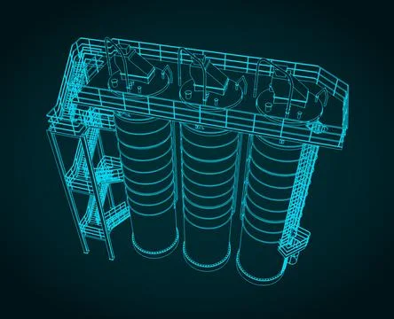 Silo storage drawings Stock Illustration