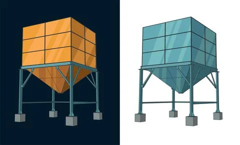 Silo storage illustration Illustrazione stock