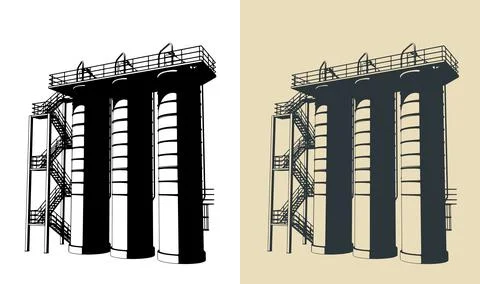Silo storage system Stock Illustration