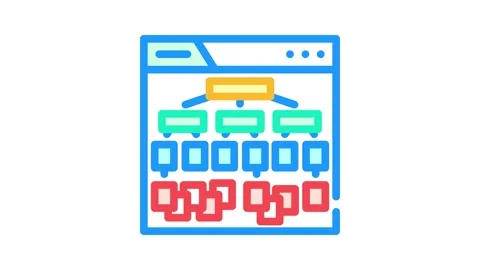 Silo structure seo color icon animation Stock Footage 327264505