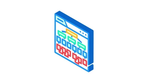 Silo structure seo isometric icon animation Stock Footage 327286598