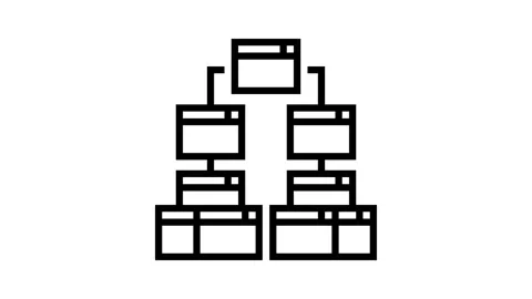 Silo structure seo line icon animation Stock Footage 326129579