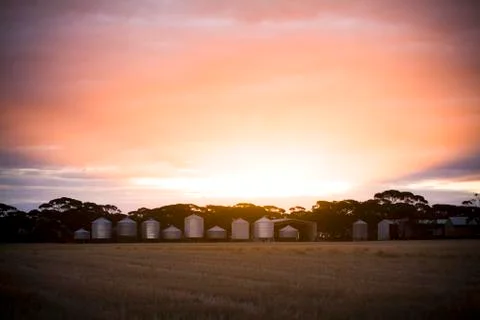 Silo sunset Stock Photos