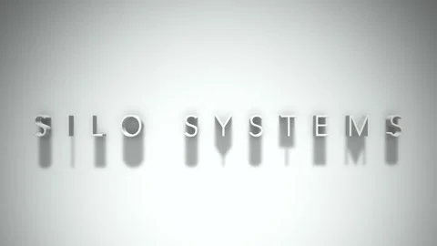 Silo systems 3D title animation white text on a white background 스톡 동영상 299380033