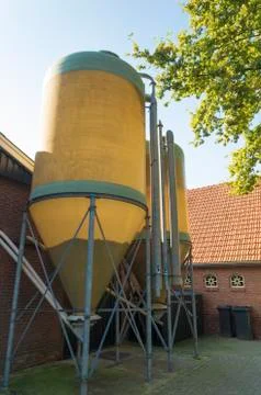 Silos at a farm Stock Photos