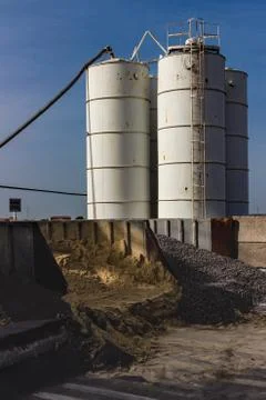 Silos of storage of cement Stock Photos