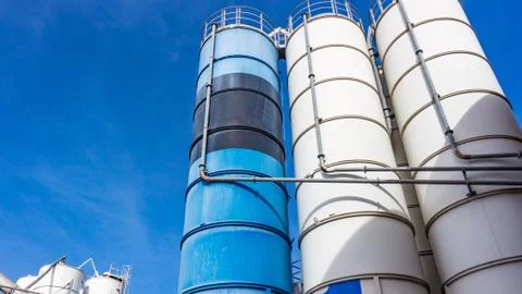 Silos of storage of cement Stock Photos