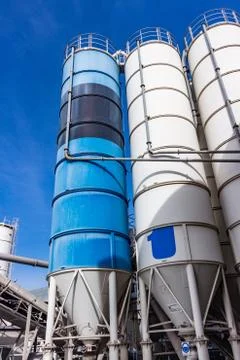 Silos of storage of cement Stock Photos