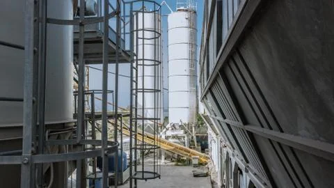 Silos of storage of cement Stock Photos