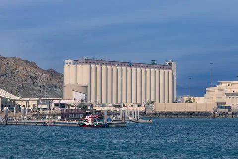 Silos in Sultan Kaboos Port Stock Photos