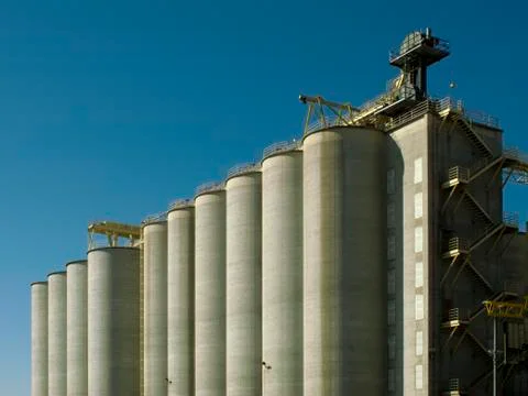Silos in the sun Stock Photos
