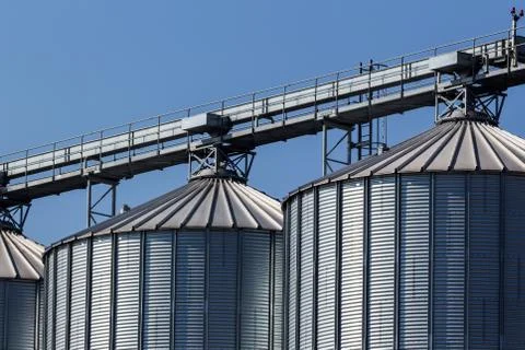 Silos in a warehouse Stock Photos