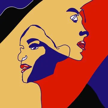 Siluate abstract face Stock Illustration