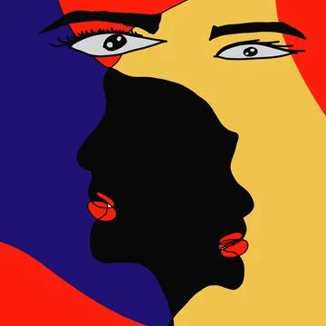 Siluate abstract face Stock Illustration