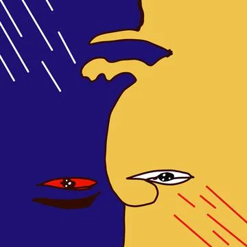 Siluate abstract face Stock Illustration