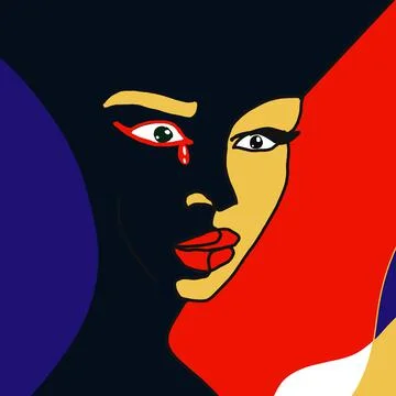 Siluate abstract face Stock Illustration