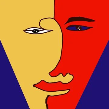 Siluate abstract face Stock-Illustration