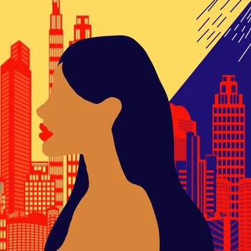 Siluate abstract face Stock Illustration