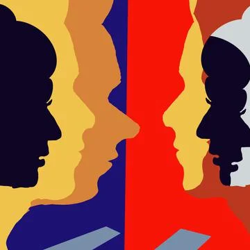 Siluate abstract face Stock Illustration