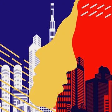 Siluate abstract face Stock Illustration