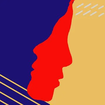 Siluate abstract face Stock Illustration