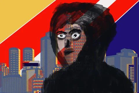 Siluate abstract face Stock Illustration