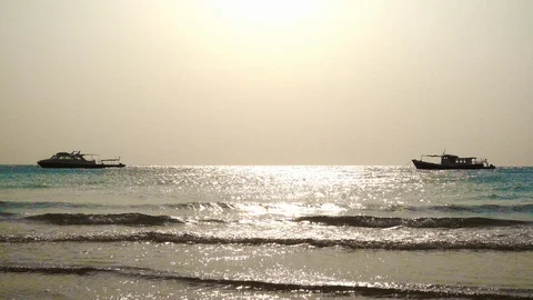 Siluetthe boats Video stock 116710249