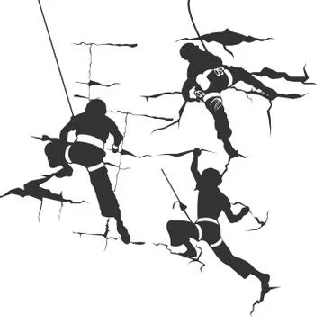 Siluetu climbing Illustrazione stock