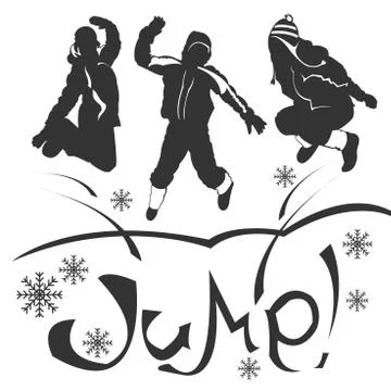 Siluetu jump Stock Illustration