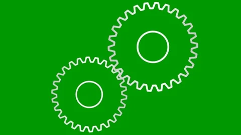 Silver 2 gears line green Stock Footage 251865670