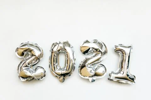 Silver 2021 on a white background Foto stock