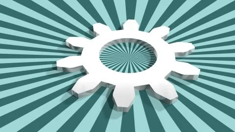 Silver 3d cog wheel Stock Illustration