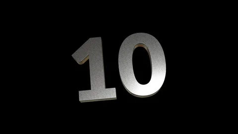 Silver 3d countdown alpha Stock Footage 98483121