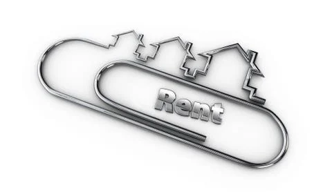 Silver 3d modern design logo with rent word illustration Stock Illustration