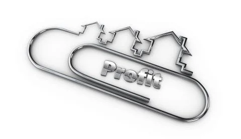 Silver 3d modern design logo with profit word illustration Stock Illustration