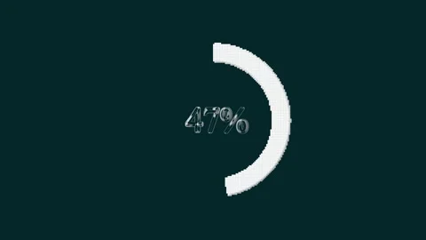 Silver 3D Progress Bar at 49 Percent on Dark Teal Background loading percenta Stock Footage 330790881