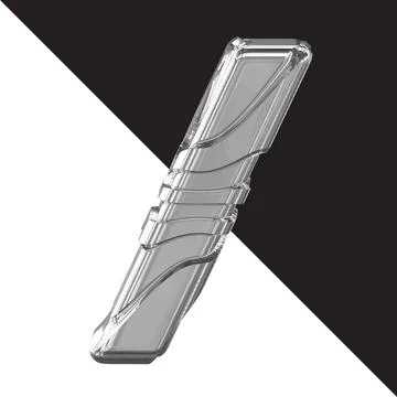 Silver 3d symbol with straps Illustrazione stock
