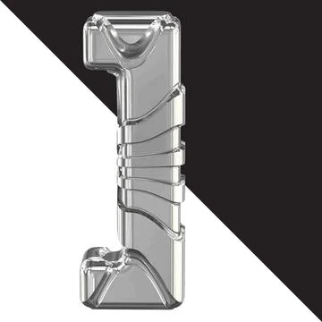 Silver 3d symbol with straps Stock Illustration