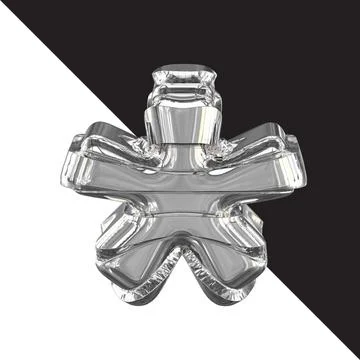 Silver 3d symbol with straps Illustrazione stock