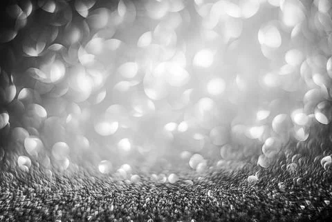 Silver abstract bokeh lights. defocused background Stock Illustration