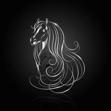 Silver abstract horse Stock Illustration