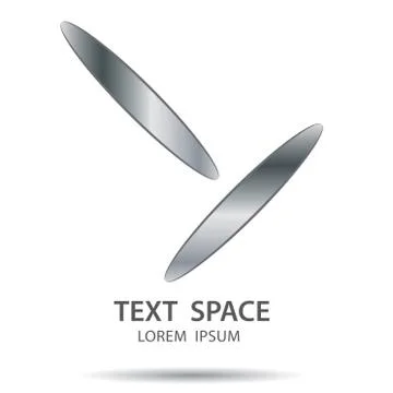 Silver abstract logo design on white background. Stock Illustration