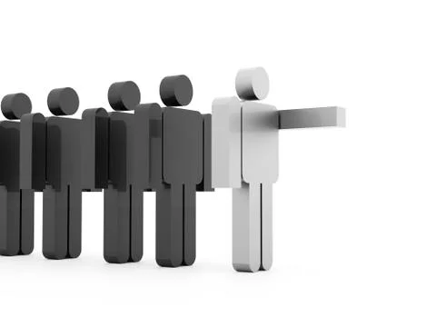 Silver abstract man figure rendered on white background Stock Illustration