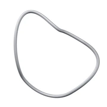 Silver Abstract Modern Shape. 3D Render. Isolated On White Background. Stock Illustration