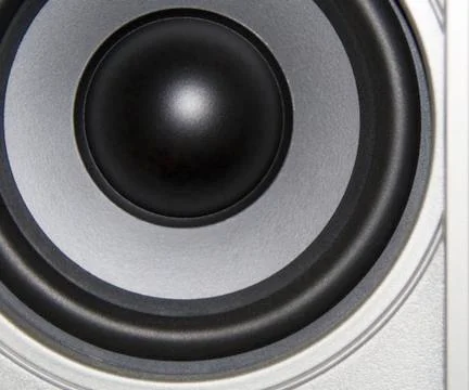 Silver acoustic system macro for background 스톡 사진